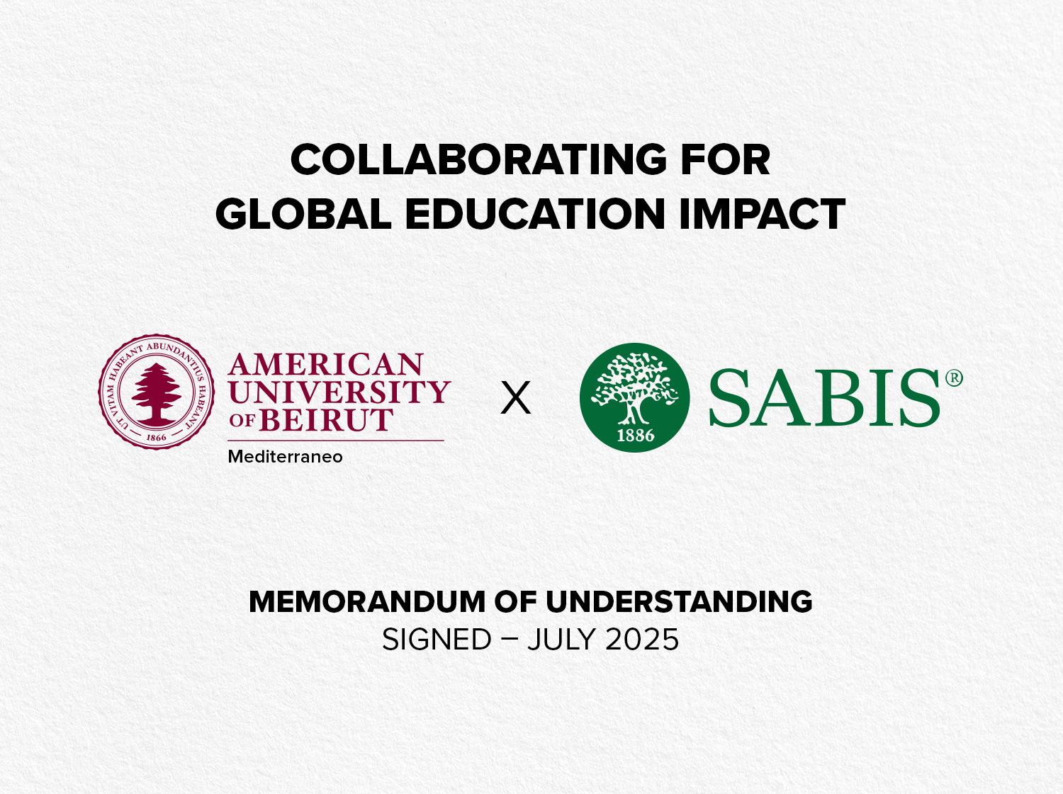 AUB Mediterraneo and SABIS® Sign Strategic MoU